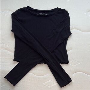 Aeropostale Black Shrunken Tee